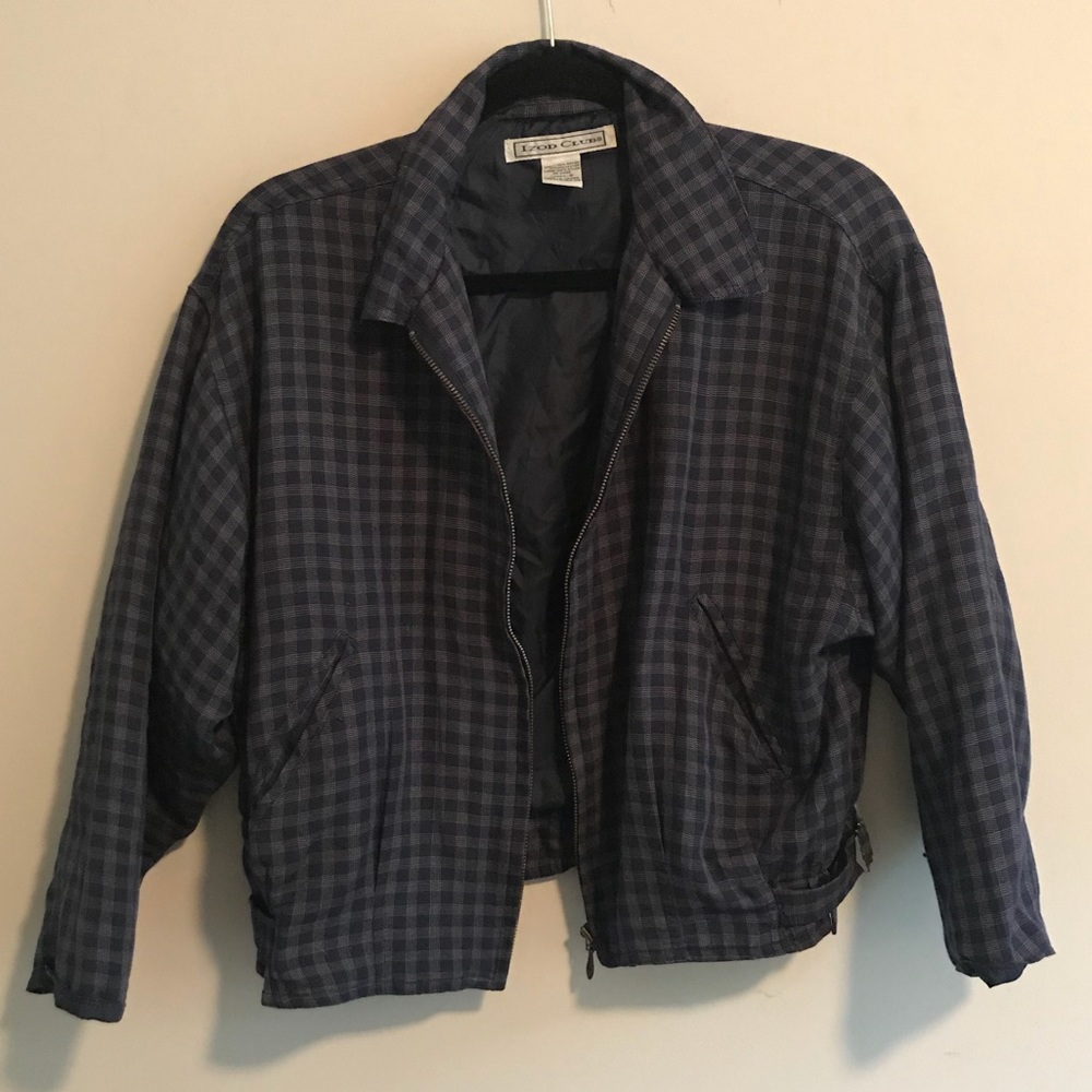 Cropped Plaid Bomber